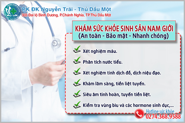 Các gói khám sức khỏe sinh sản nam giới ở Phòng khám Đa khoa Thủ Dầu Một