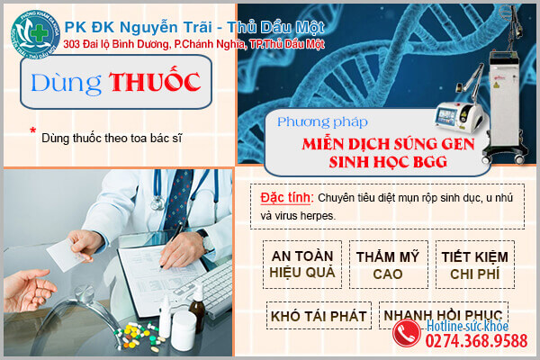 Phương pháp hỗ trợ điều trị mụn sinh dục hiệu quả tại Đa khoa Thủ Dầu Một