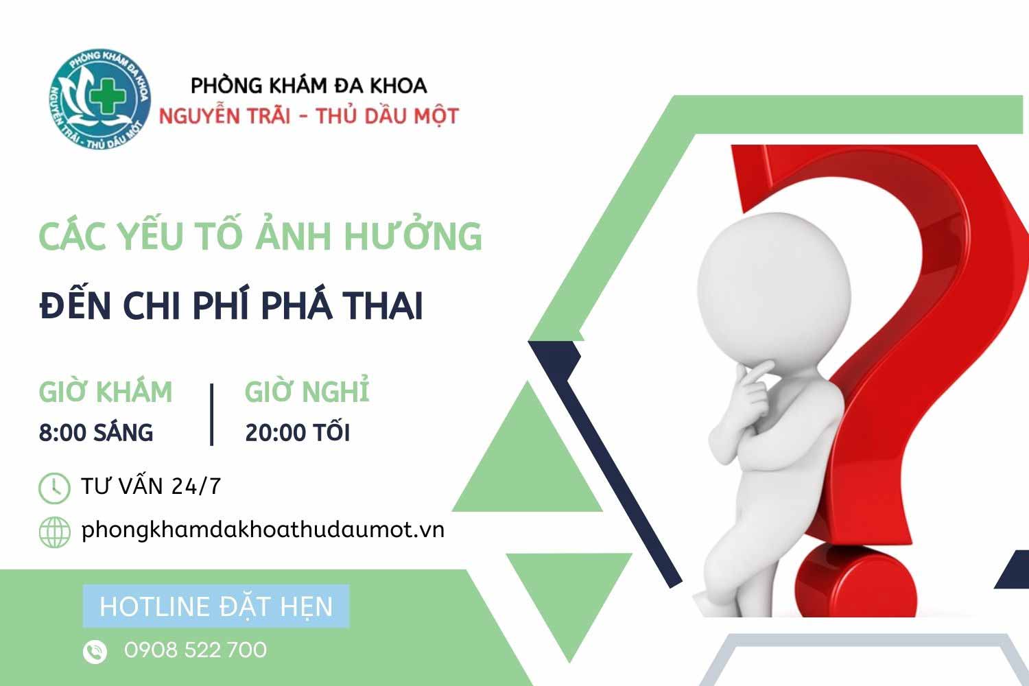 Các yếu tố ảnh hưởng đến chi phí phá thai