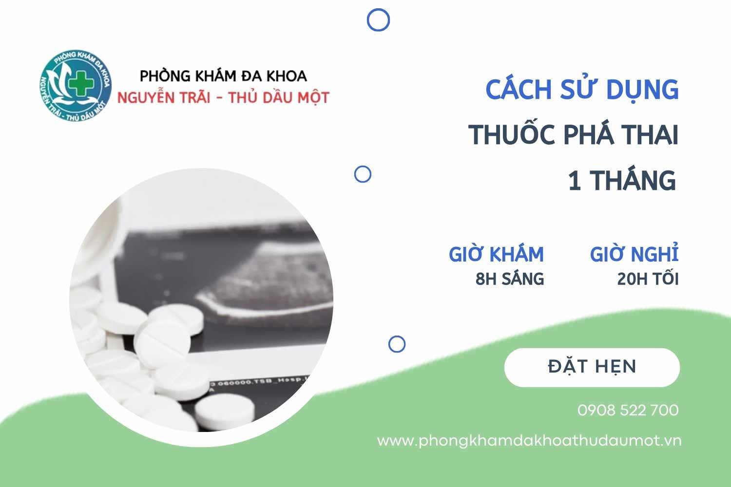 Hướng dẫn sử dụng thuốc phá thai 1 tháng