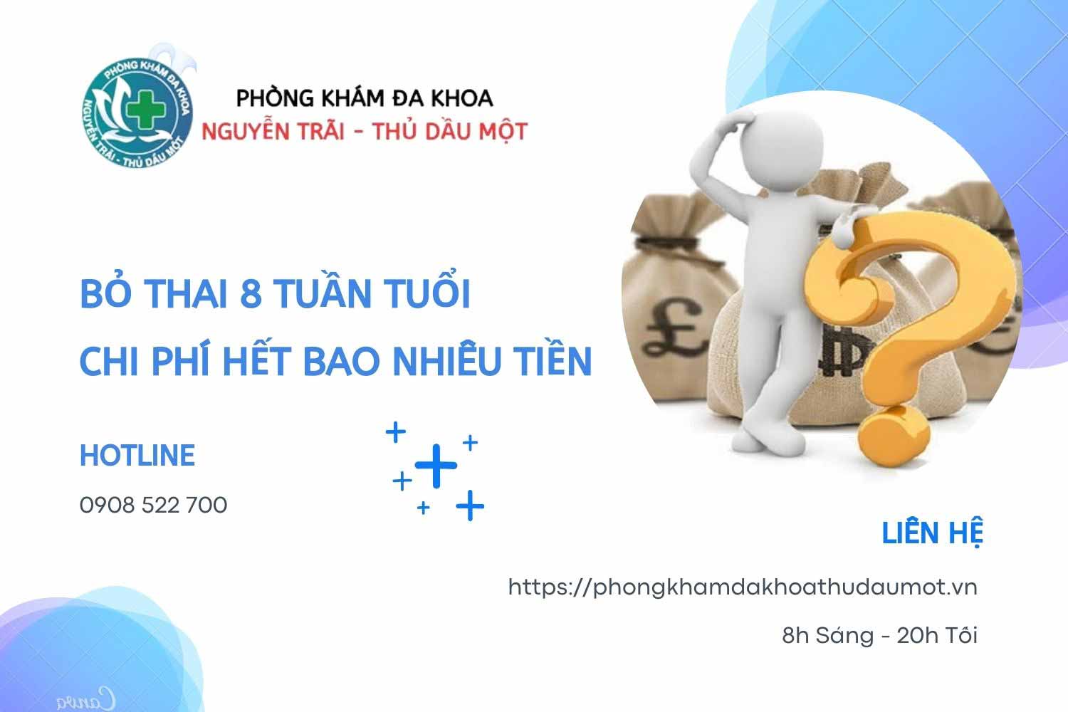 Chi phí bỏ thai 8 tuần là bao nhiêu tiền?