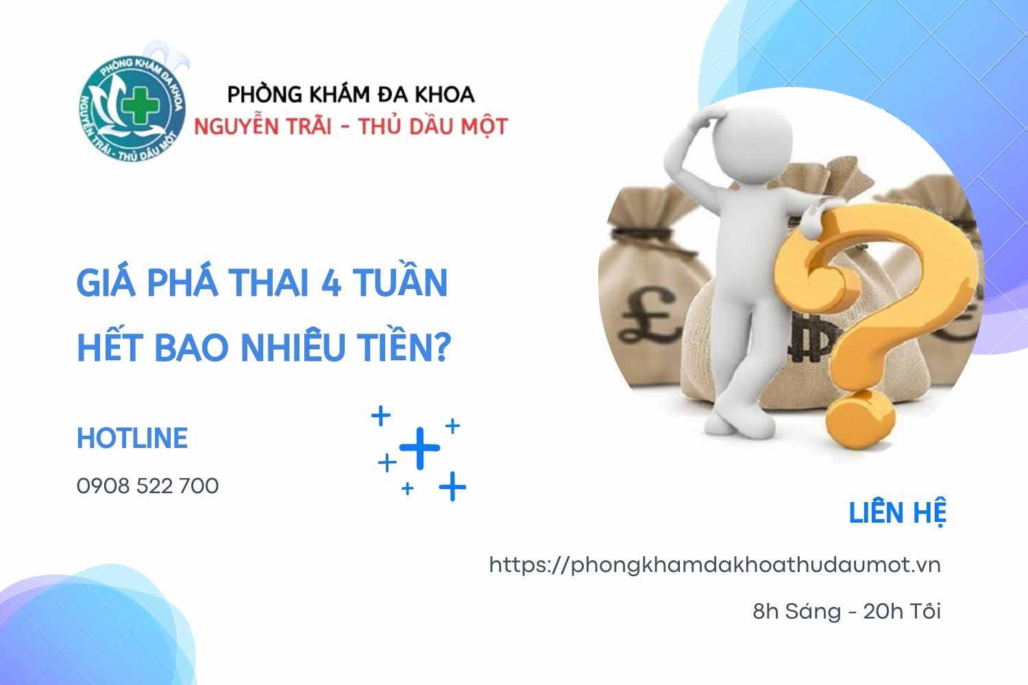 Giá phá thai 4 tuần là bao nhiêu? Tìm hiểu chi phí và phương pháp an toàn