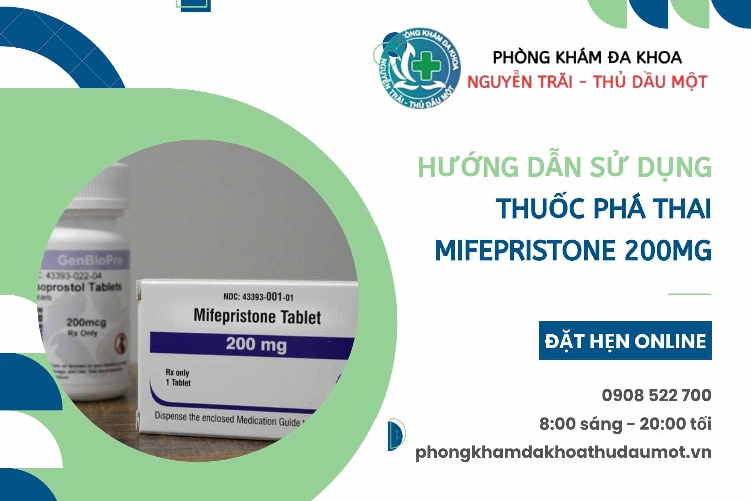 Hướng dẫn sử dụng thuốc phá thai mifepristone 200mg