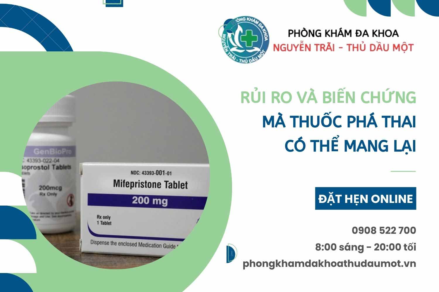 Những rủi ro và biến chứng mà thuốc phá thai 9 tuần có thể mang lại