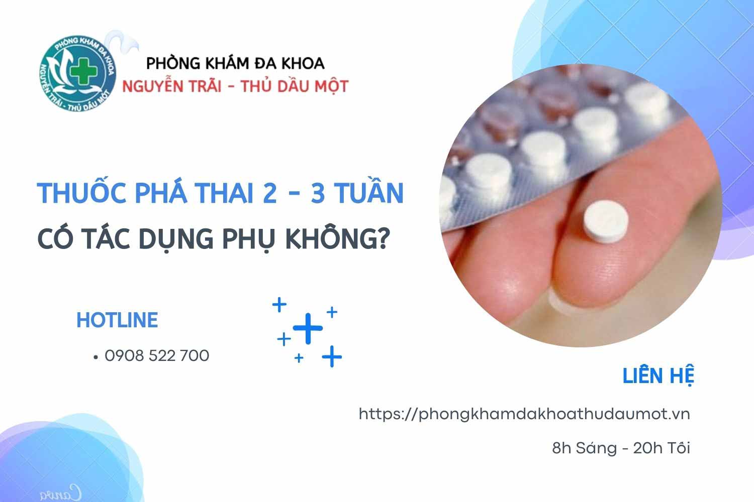 Các tác dụng có thể gặp phải khi sử dụng thuốc phá thai 2 - 3 tuần tuổi