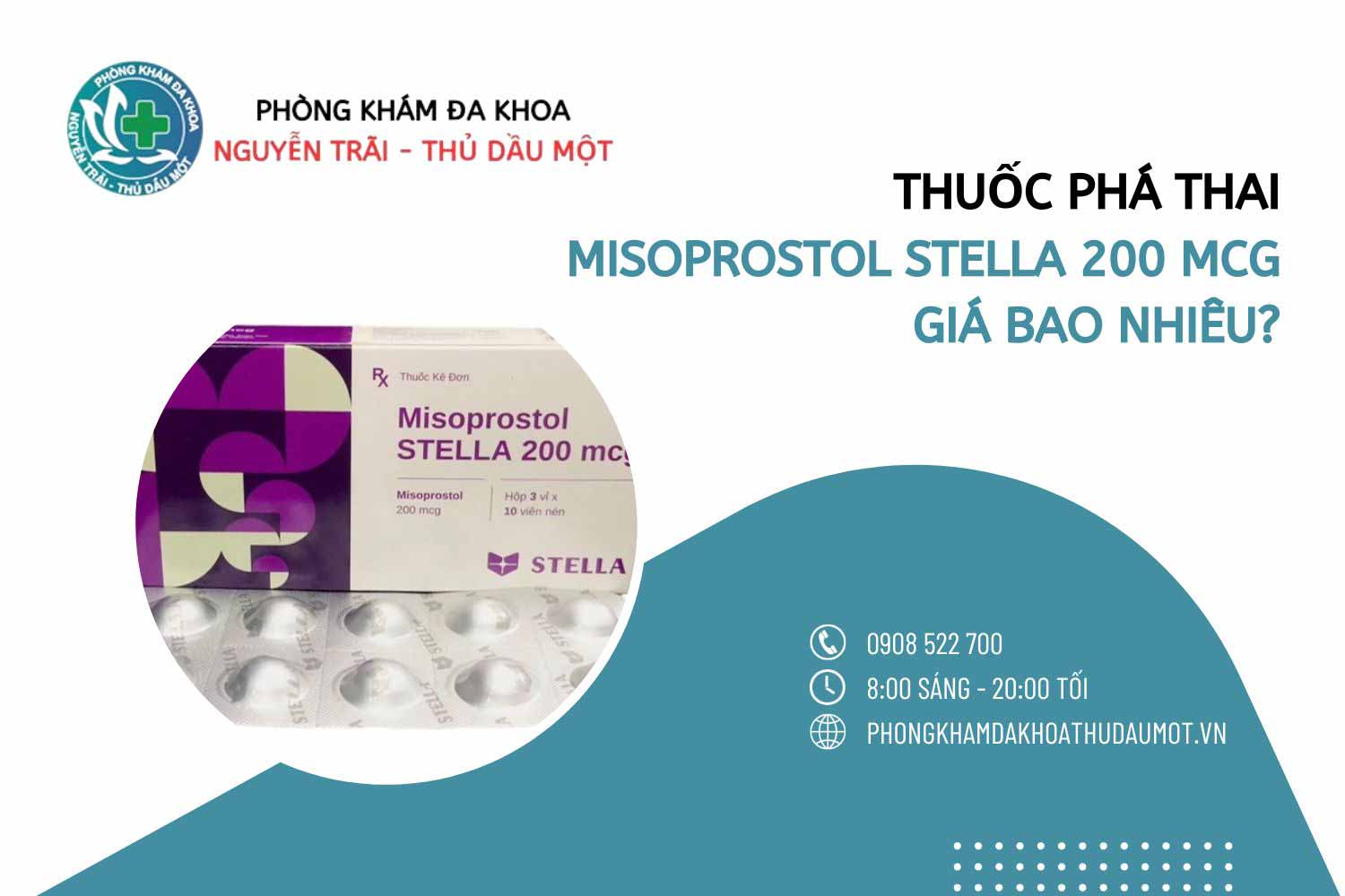 Thuốc phá thai misoprostol stella 200 mcg giá bao nhiêu?