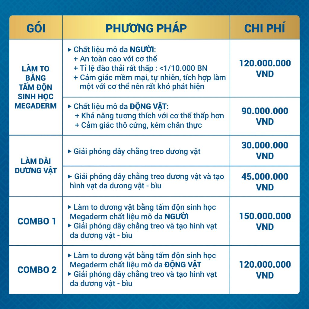 Hình ảnh minh họa chi phí kéo dài dương vật