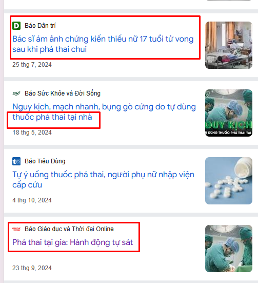 Hình ảnh minh họa các phương pháp phá thai an toàn