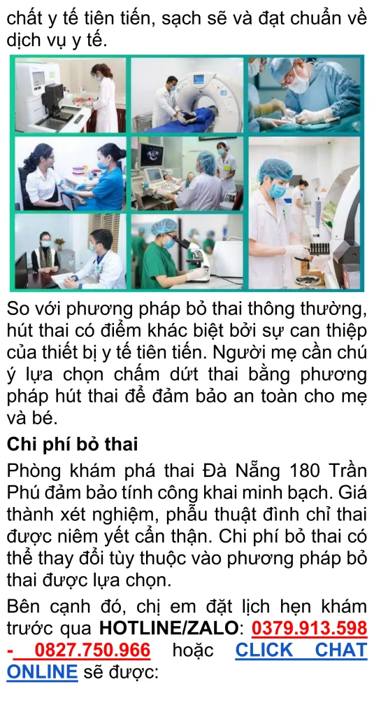 chi phí hút thai