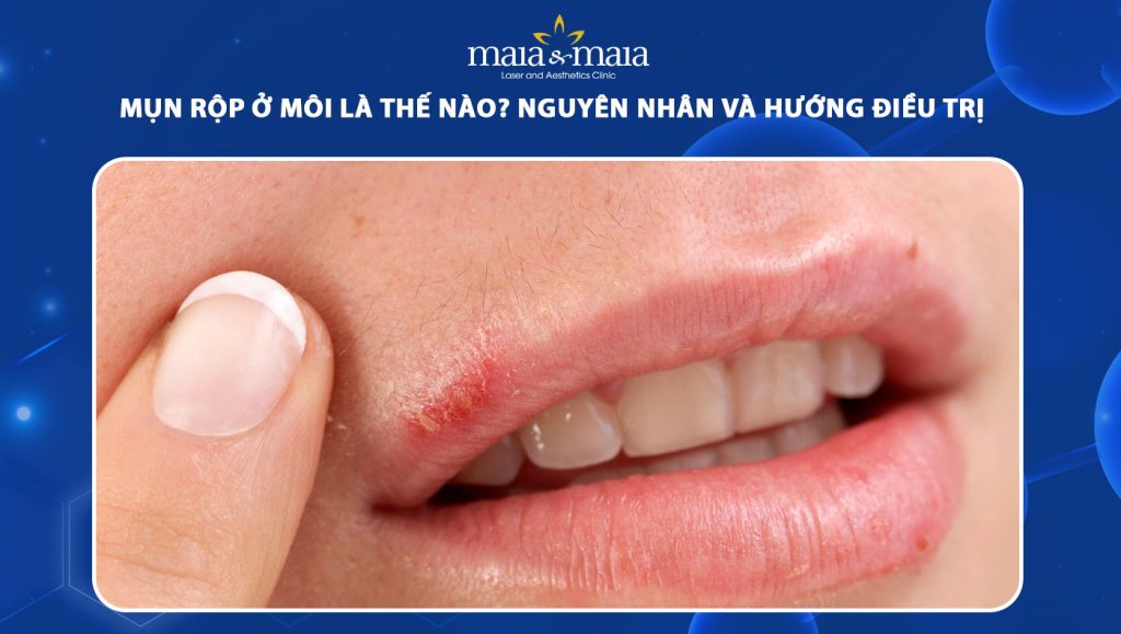 Hình ảnh minh họa mụn rộp ở môi